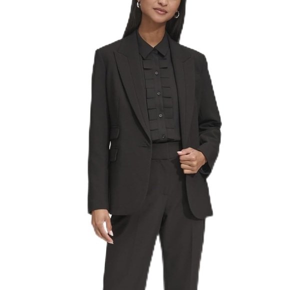 KARL LAGERFELD PARIS Women's Classic One Button Suit Blazer Size 12 (Large)